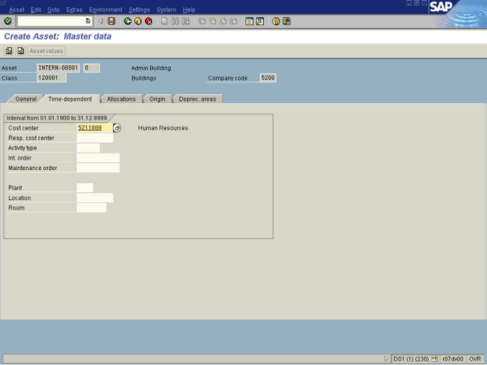 Create Asset Master Recorder in SAP FICO