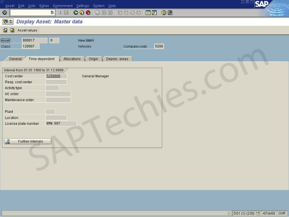 AS03 Display Asset Master in SAP FICO