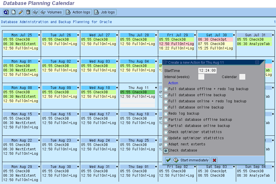 Database Planning Calender DB13 in SAP BASIS