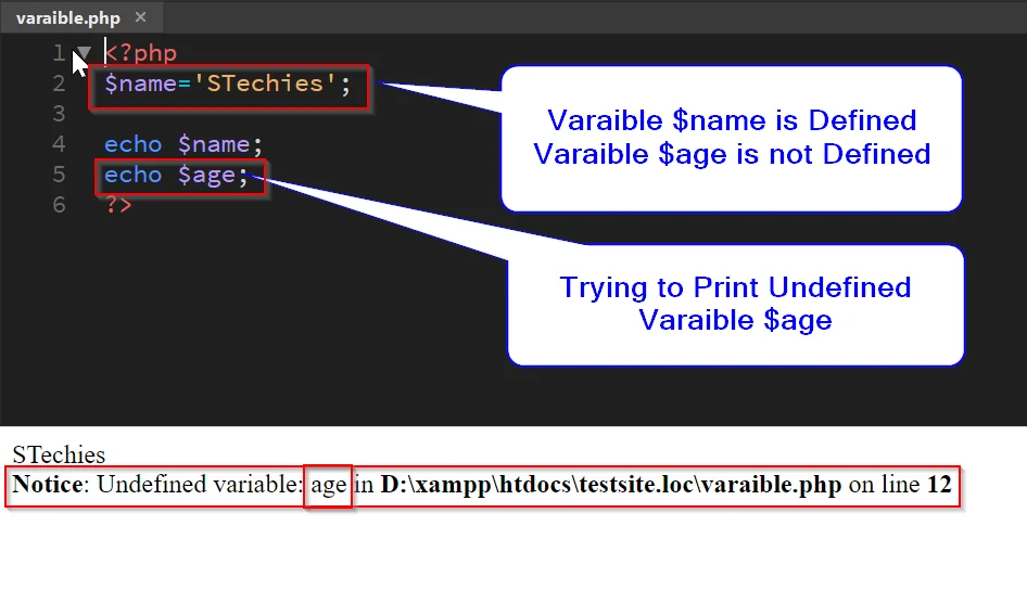 Notice: Undefined Variable In Php