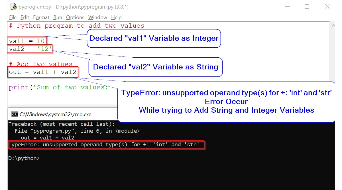 Typeerror Unsupported Operand Type(S) For + 'Int' And 'Str'