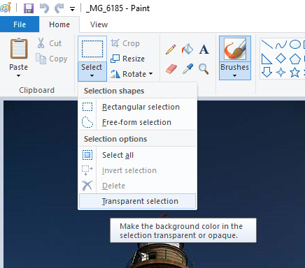How to Make Background Transparent in Paint