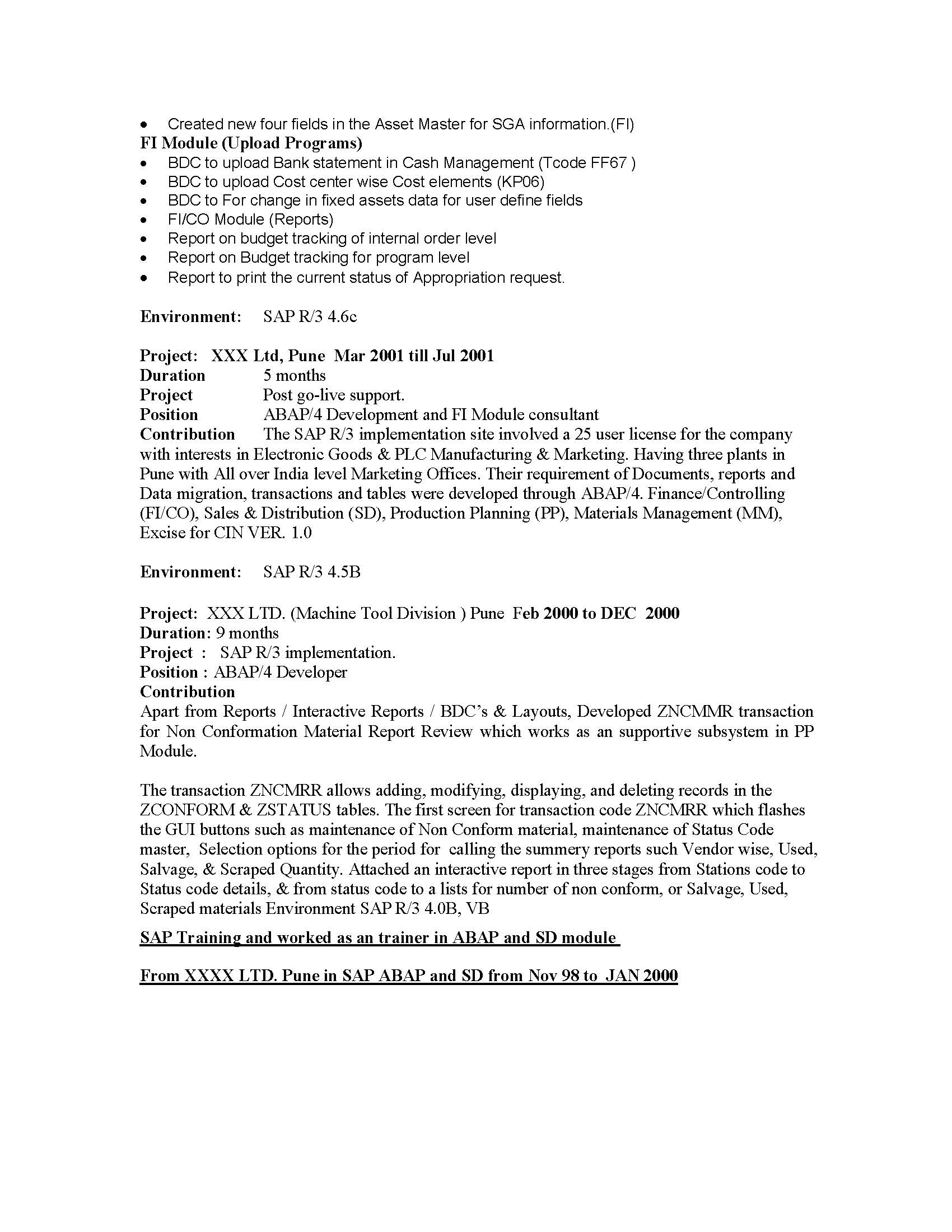 Sap Is Sample Resumes