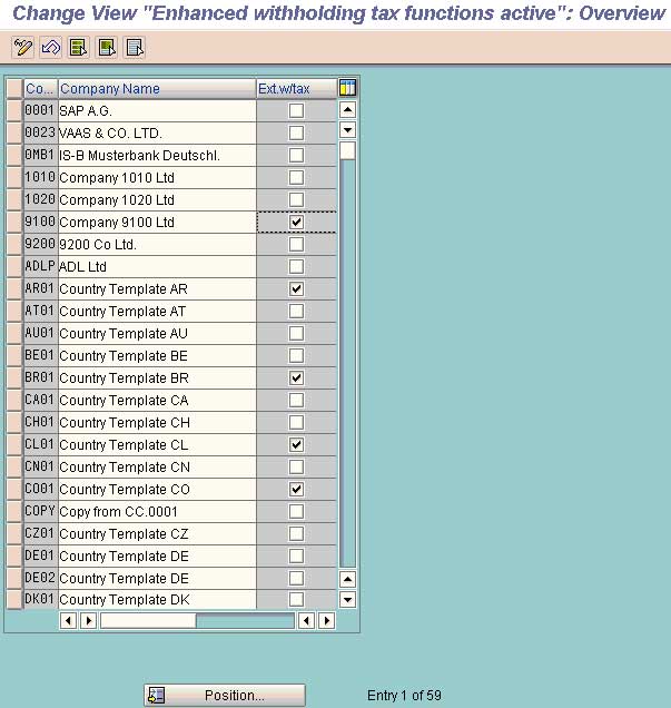 Define Withholding Tax Codes in SAP FICO