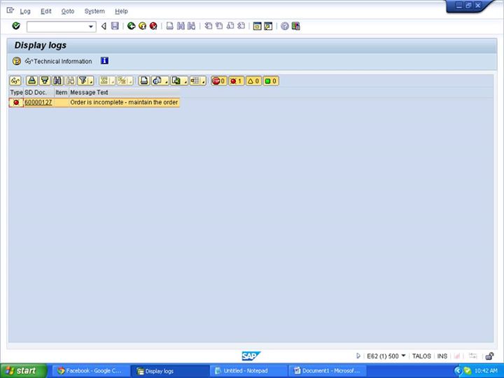 Order is Maintain the Order Error in Return Delivery
