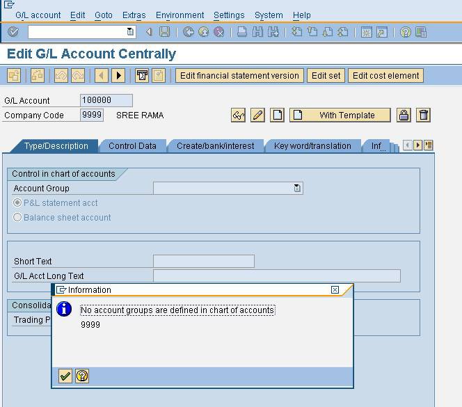 Chart Of Accounts In Sap