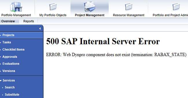 http status 500-internal server error sap bods