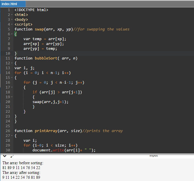 Bubble Sort With JavaScript. What a bubble sorter is and how to