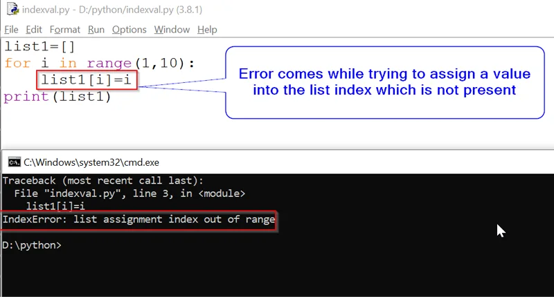 Indexerror: List Assignment Index Out Of Range