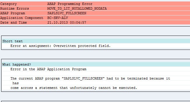 assignment error overwriting of a protected field