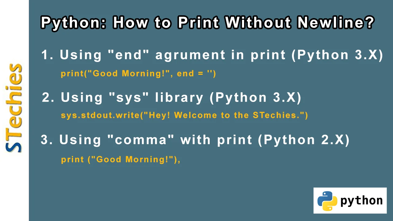 Python: How To Print Without Newline?