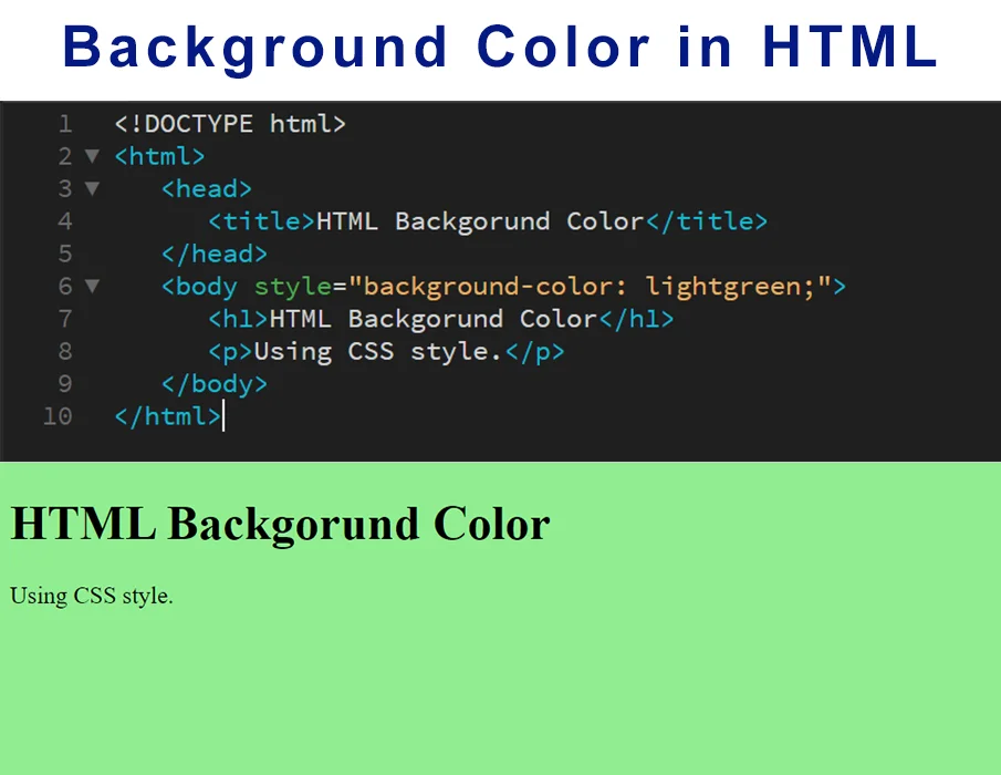 HTML Background Color - Set and Change