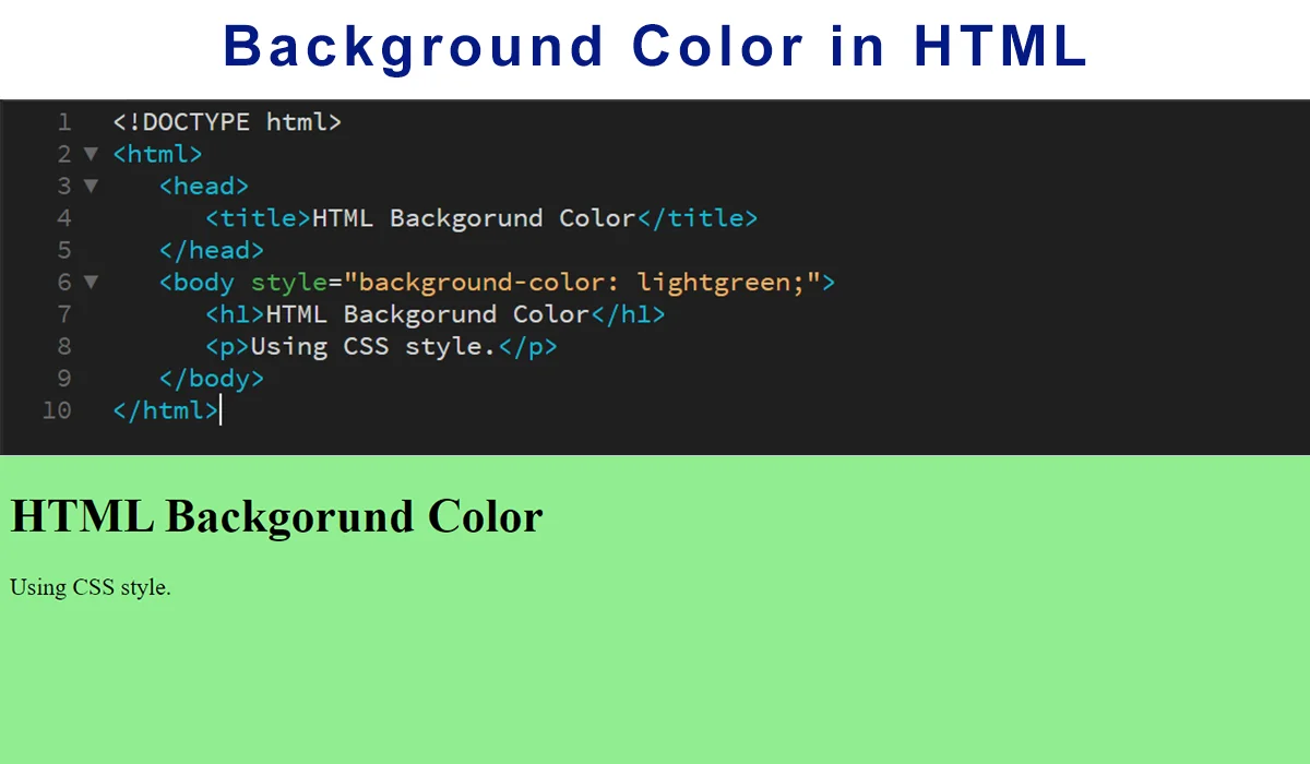 Html Background Color Set And Change