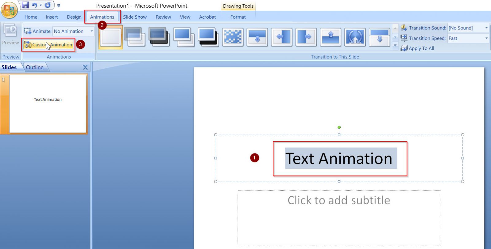 How to Apply Custom Animation in Powerpoint?