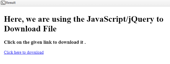 How To Download File Using Javascript Or Jquery