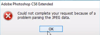 Could not complete your request because of a problem parsing the JPEG data
