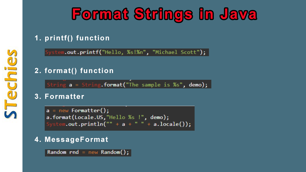 Format Strings In Java With Printf(), Format(), Formatter And Messageformat