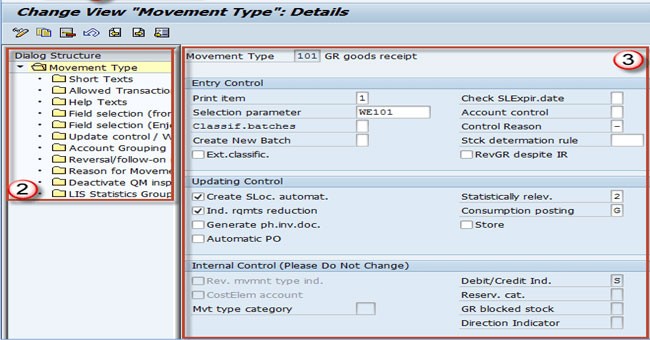 sap movement type account assignment