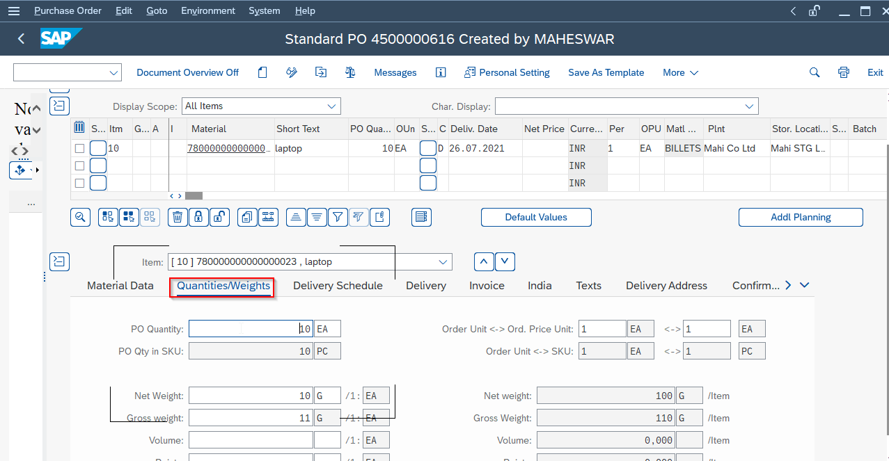 How to Create Purchase Order in SAP?