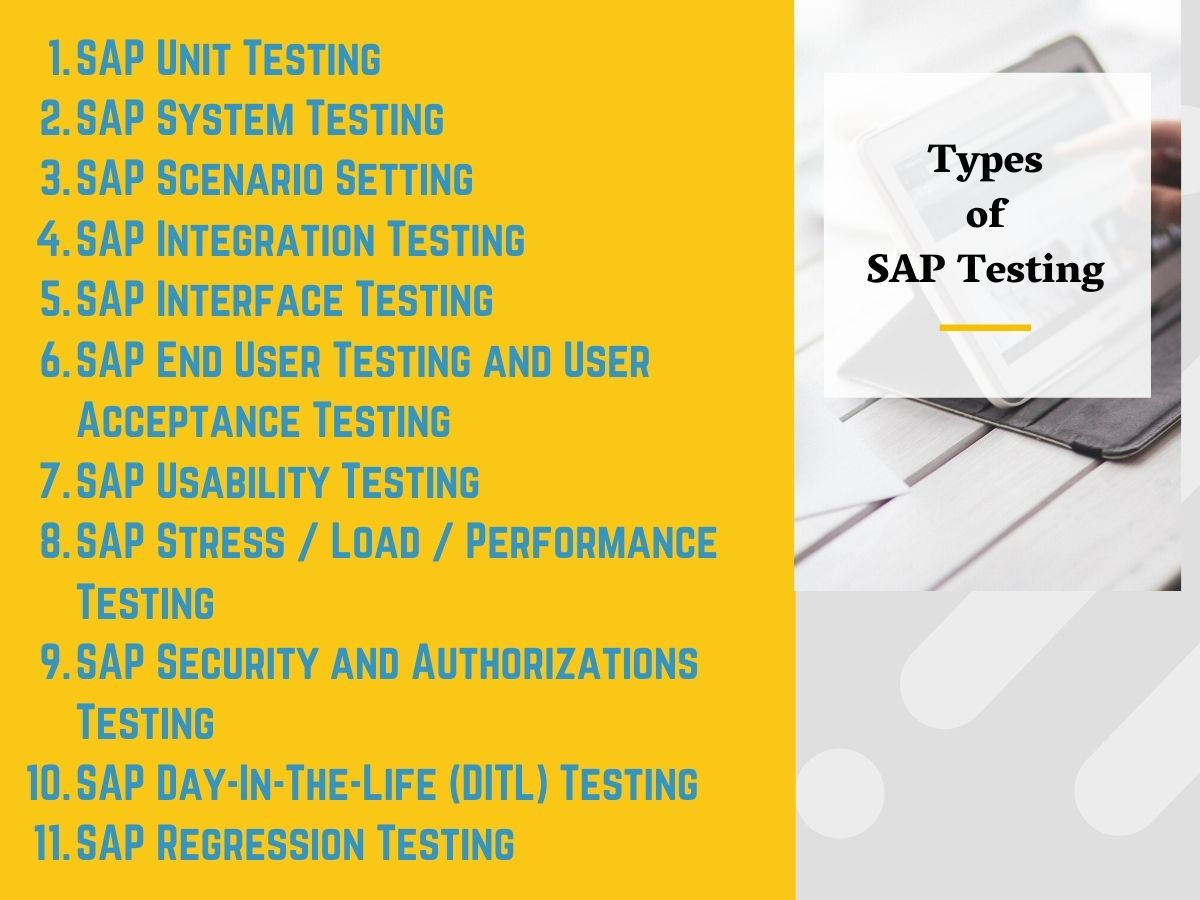 types of testing in sap